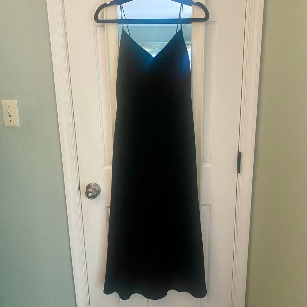 Vintage Lauren Ralph Lauren Black Dress with Silk Cord Laced Back- Sz 6